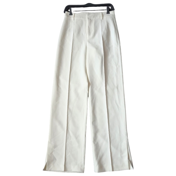 Mango Pants - MNG Wide Leg Trouser Pant Bone White NWT Size 6 Business Casual